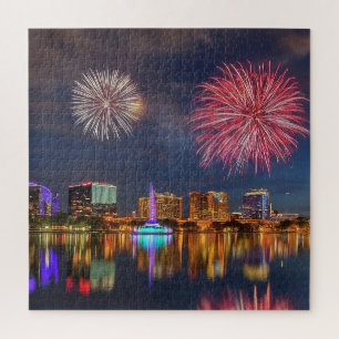 Orlando Florida Lake Eola Vuurwerk & Fontein Legpuzzel