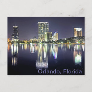 Orlando, Florida over het meer van Eola Briefkaart