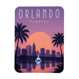 Orlando Florida Palm Zonsondergang Silhouette Vaka Magneet