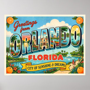 Orlando Florida Reis naar het verleden Poster