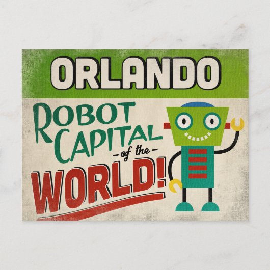 Orlando Florida Robot - Funny  Briefkaart (Voorkant)