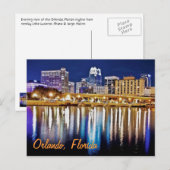 Orlando, Florida 's nachts van het Lucerne meer. Briefkaart (Voorkant / Achterkant)