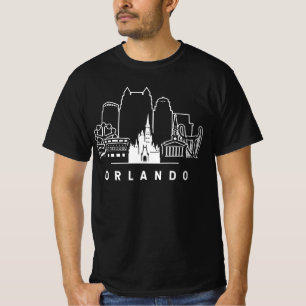 Orlando Florida Silhouette - Antiek Gedistresseerd T-shirt