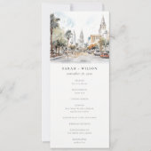 Orlando Florida Skyline Wedding Waterverf Programm Kaart (Voorkant)