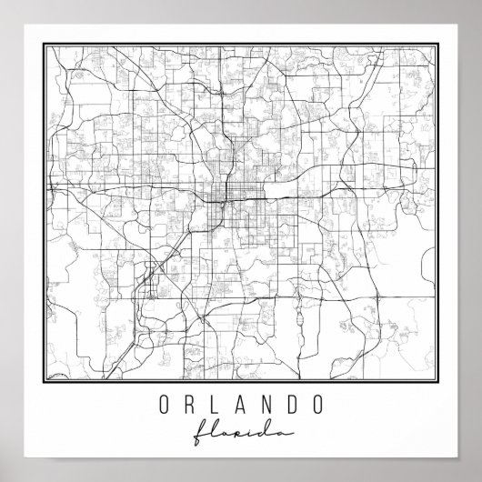 Orlando Florida Street Map Poster (Voorkant)