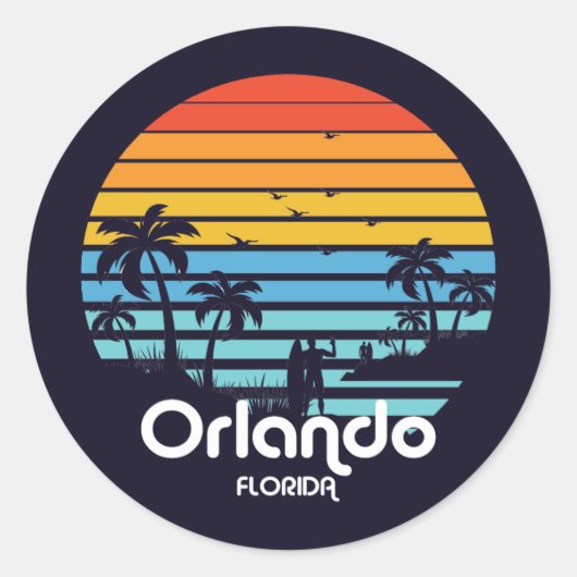  Orlando Florida Sunset Ronde Sticker (Voorkant)