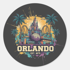 Orlando Florida T-shirt | Sunshine State Travel Ronde Sticker
