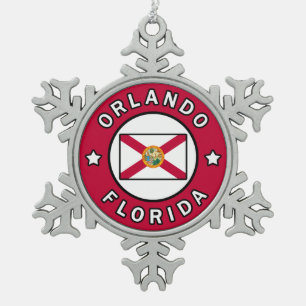 Orlando Florida Tin Sneeuwvlok Ornament