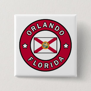 Orlando Florida Vierkante Button 5,1 Cm