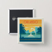 Orlando Florida Vierkante Button 5,1 Cm (Voorkant /achterkant)