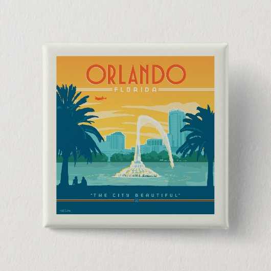 Orlando Florida Vierkante Button 5,1 Cm (Voorkant)