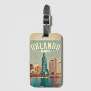 Orlando Florida Vintage Hoge gebouwen Palm jaren 6 Bagagelabel