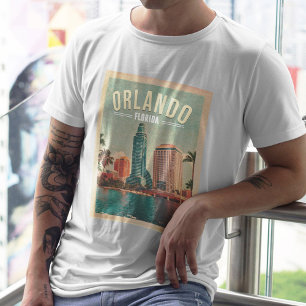 Orlando Florida Vintage Hoge gebouwen Palm jaren 6 T-shirt
