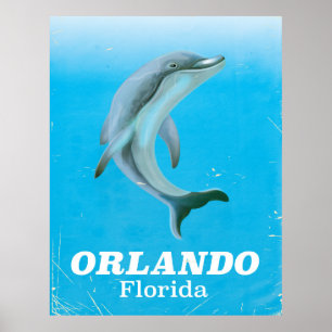 Orlando floride dauphin affiche de voyage vintage