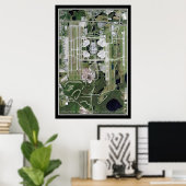Orlando Intl Airport Florida Satellite Map Poster (Thuiskantoor)