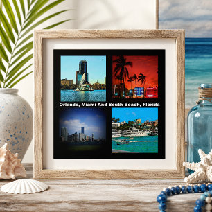 Orlando, Miami, South Beach Collage Tegeltje