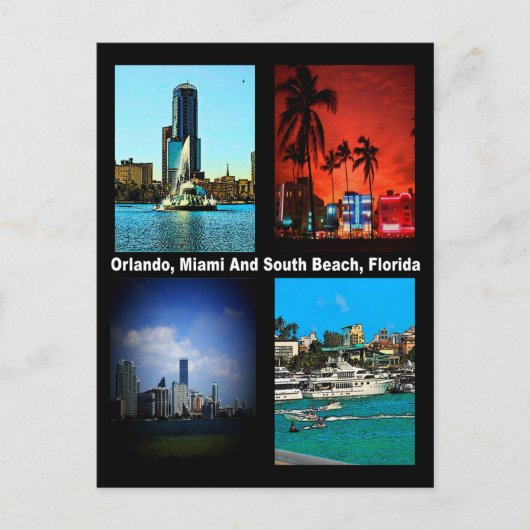 Orlando, Miami, Zuid-Beach Collage Briefkaart (Voorkant)