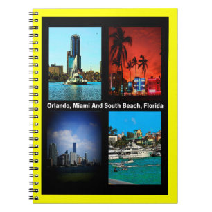 Orlando, Miami, Zuid-Beach Collage Notitieboek