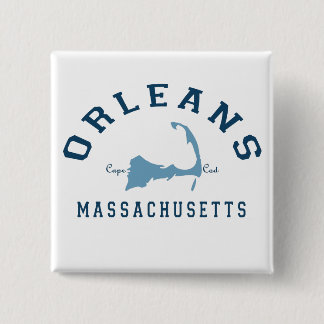 Orleans Cape Cod. Vierkante Button 5,1 Cm