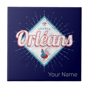 Orleans Loiret Frankrijk Retro Rooster Vintage Tegeltje