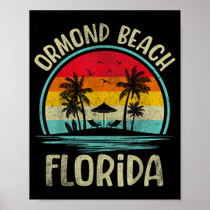 Ormond Beach Florida Palmboom Familie Zomer Poster