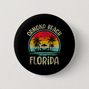 Ormond Beach Florida Palmboom Familie Zomer Ronde Button 5,7 Cm