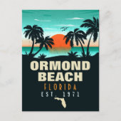 Ormond Beach Florida Retro Sunset Souvenir 60s Briefkaart (Voorkant)