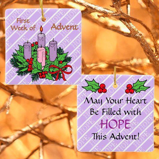 Ornament #1 of 4: 1st Week of Advent (HOPE)