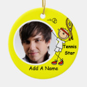 Ornament Aangepaste Tennis Star Keepomwille (Voorkant)