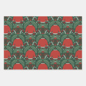 Ornament Bloemen en Trui Patroon Kerst Inpakpapier Vel (Voorkant 2)