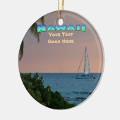 Ornament: Blue Catamaran Sunset (Circle) Keramisch Ornament (Links)