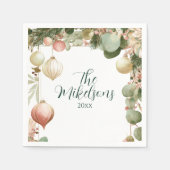  Ornament Botanisch Kerstfeest Servet (Voorkant)