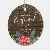 Ornament cadeau met voor eerste kerstmis met hout (Links)