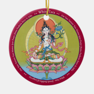 ORNAMENT CERAMIC - White Tara en close up of face