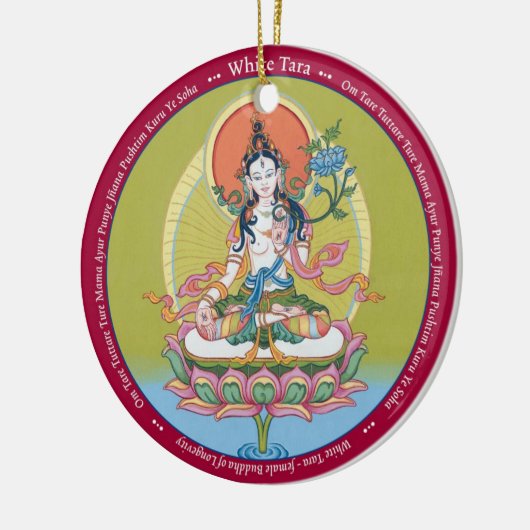 ORNAMENT CERAMIC - White Tara en close up of face (Links)