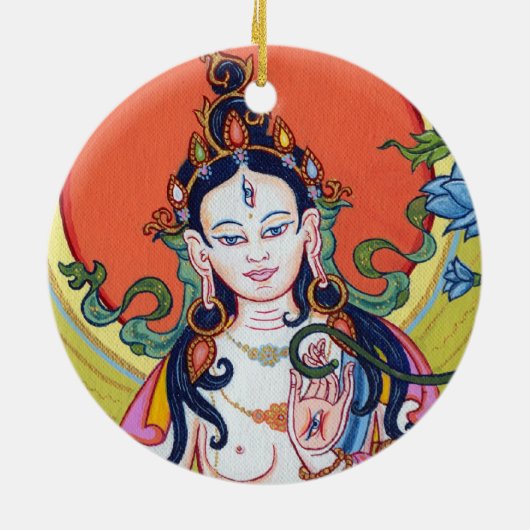 ORNAMENT CERAMIC - White Tara en close up of face (Achterkant)