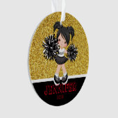 Ornament Cheerleader Black & Gold personnalisé (devant)