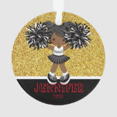Ornament Cheerleader Black & Gold personnalisé (dos)