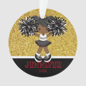 Ornament Cheerleader Black & Gold personnalisé (devant)