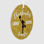 Ornament Cheerleader Black & Gold personnalisé (devant)