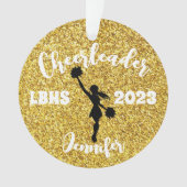 Ornament Cheerleader Black & Gold personnalisé (devant)