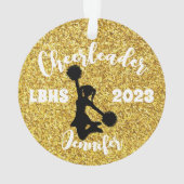 Ornament Cheerleader Black & Gold personnalisé (dos)