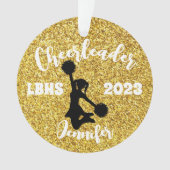 Ornament Cheerleader Black & Gold personnalisé (devant)