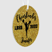 Ornament Cheerleader Black & Gold personnalisé (devant)