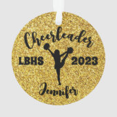 Ornament Cheerleader Black & Gold personnalisé (dos)