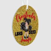 Ornament Cheerleader Black & Gold personnalisé (devant)