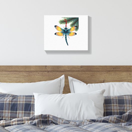 Ornament Dragonfly Canvas Afdruk (Insitu (Slaapkamer))