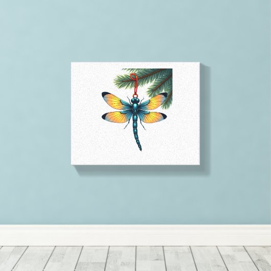 Ornament Dragonfly Canvas Afdruk (Insitu (Houten vloer))