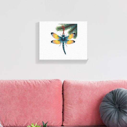 Ornament Dragonfly Canvas Afdruk (Insitu (Woonkamer))