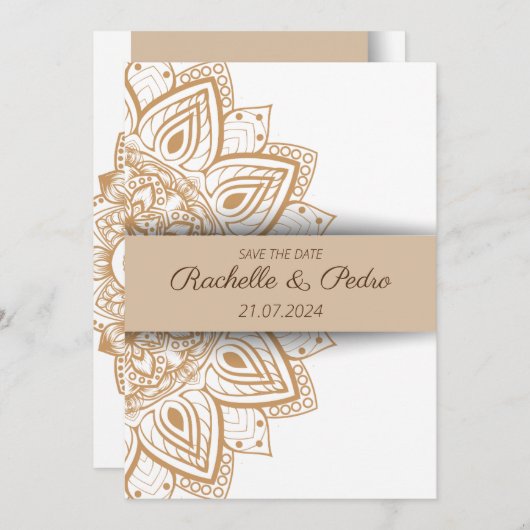 Ornament elegante bruiloft uitnodiging (Voorkant / Achterkant)